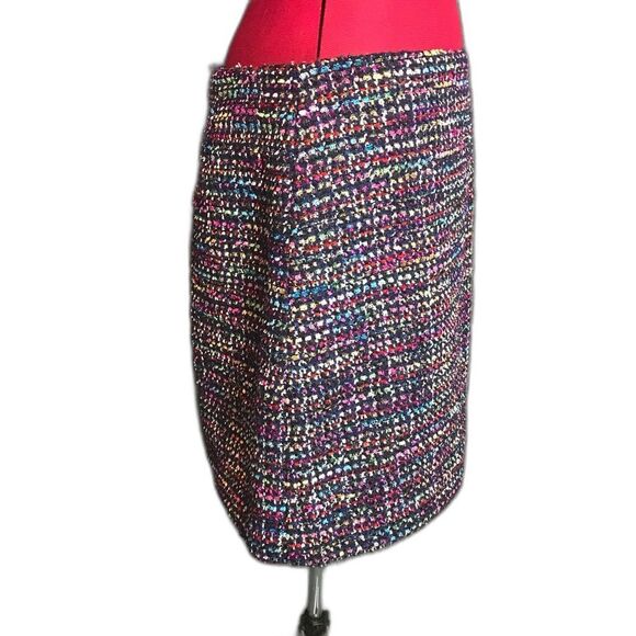 LOFT Skirt Women's Size 10 Multi-Colored Tweed Mini Pencil Skirt - Picture 2 of 6